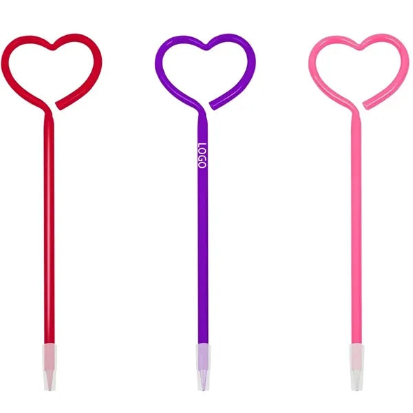 Valentine's Day Custom PET Plactic Heart-Shape Ballpoint Pen