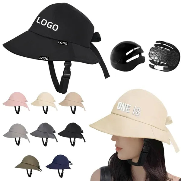 Cycling helmet-style sun protection hat