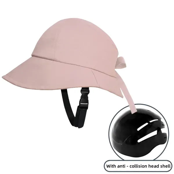 Cycling helmet-style sun protection hat