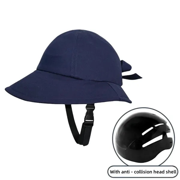 Cycling helmet-style sun protection hat