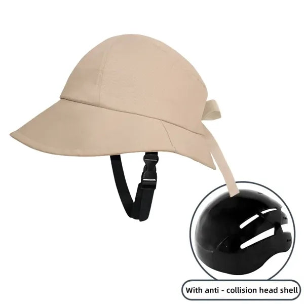 Cycling helmet-style sun protection hat