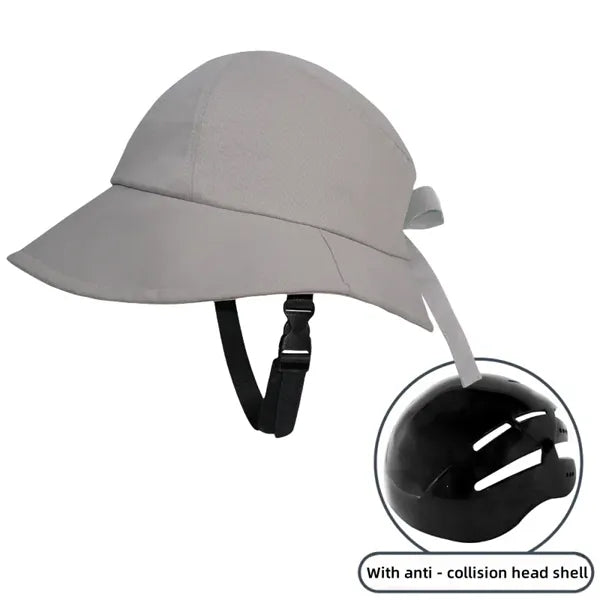 Cycling helmet-style sun protection hat