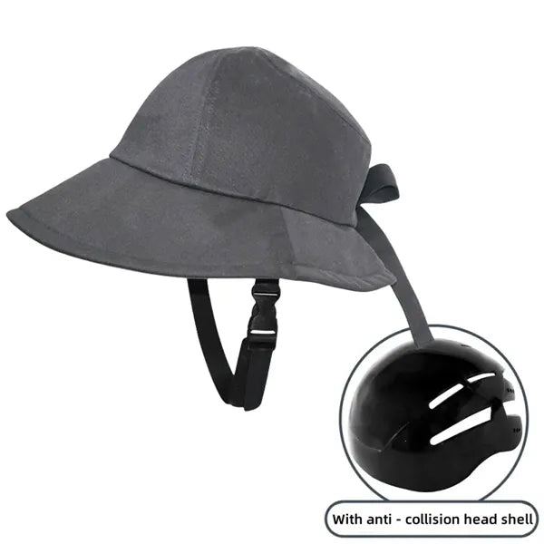 Cycling helmet-style sun protection hat