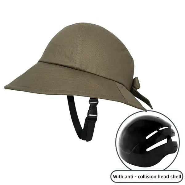 Cycling helmet-style sun protection hat