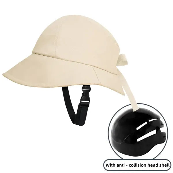 Cycling helmet-style sun protection hat