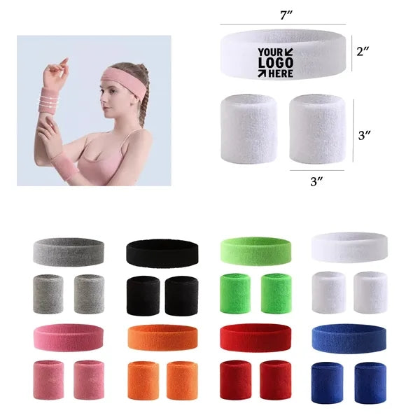ActiveFit 3pc Sweatband Set Headband & Wristbands