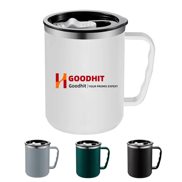 17oz Double Wall Insulated Coffee Mug with Handle and Lid