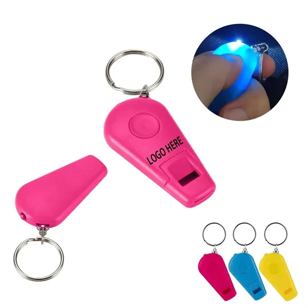 LED Lighted Whistle Keychain