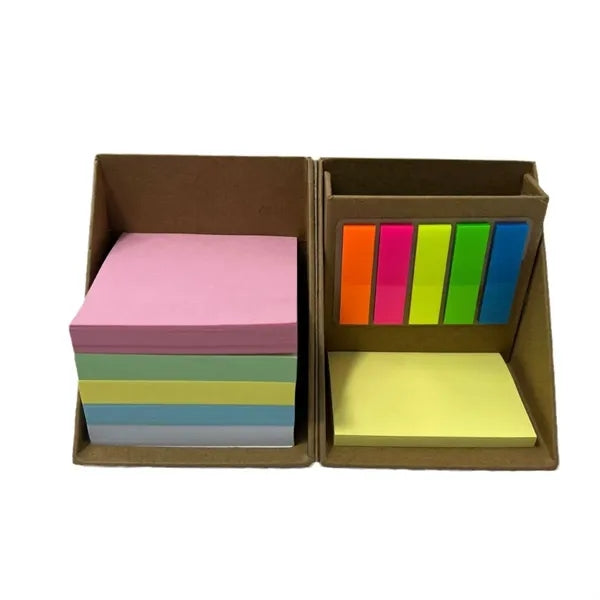 Multi-Function Sticky Note Set With Pen Holder