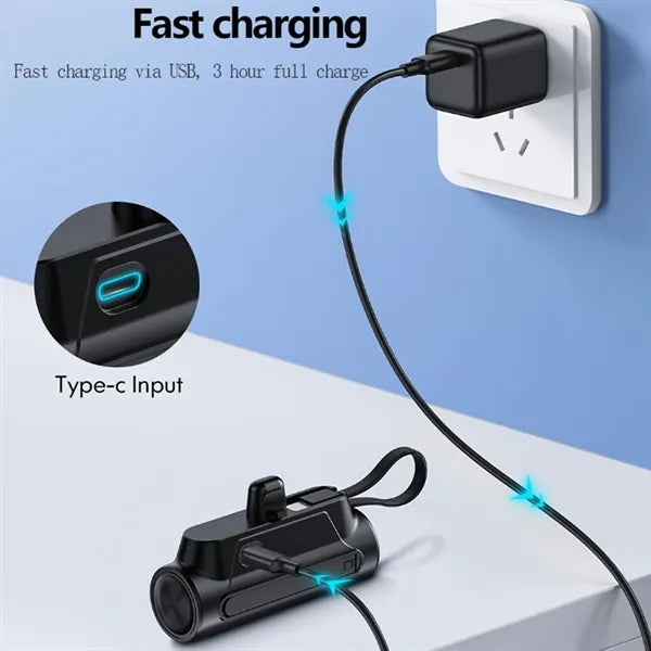 Portable fast charger with built-in flashlight