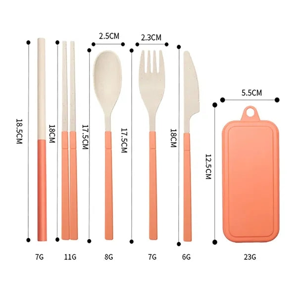 PortableEco-Friendly Cutlery Set with Straw and Case