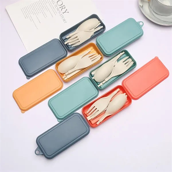 PortableEco-Friendly Cutlery Set with Straw and Case