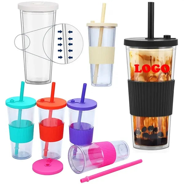 24oz Iced Coffee Boba Tea Cups Jar Drinking Glasses for Smoo