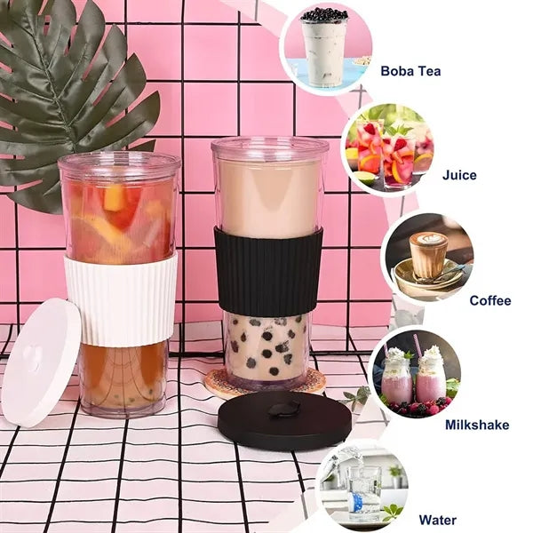 24oz Iced Coffee Boba Tea Cups Jar Drinking Glasses for Smoo
