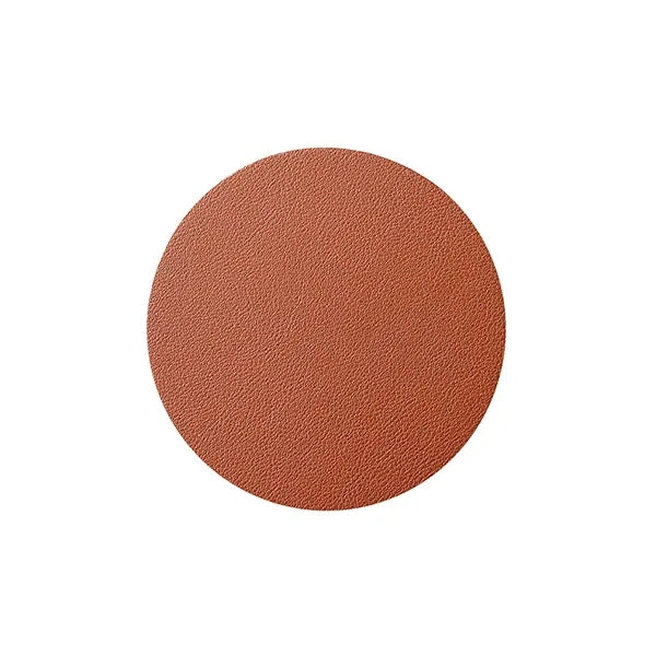 3.93 Inch Soft Round PU Leather Coaster