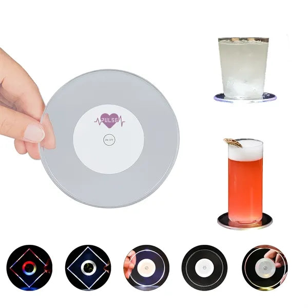 3.7 Inch LED Light-Up Acrylic Coasters
