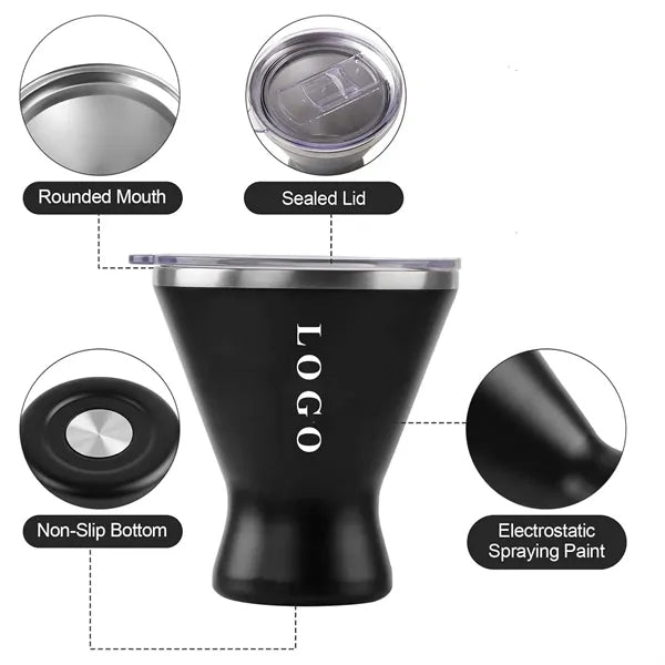 10oz Mini Stainless Steel Martini Glass with Lid
