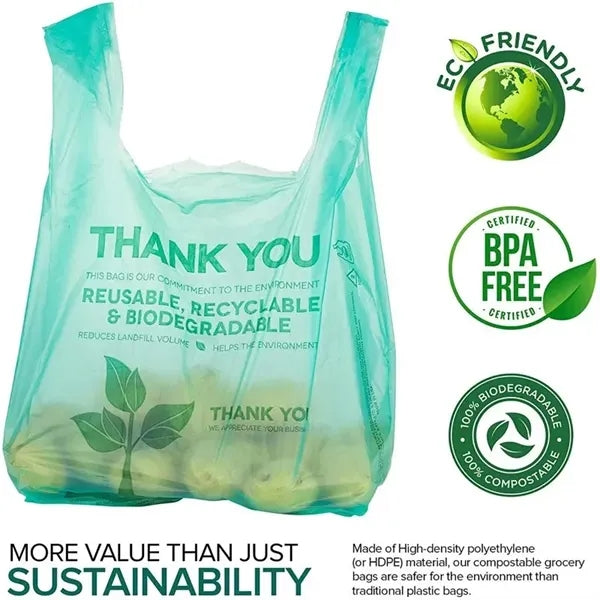 T-shirt Shape Eco Biodegradable Plastic Grocery Shopping Bag