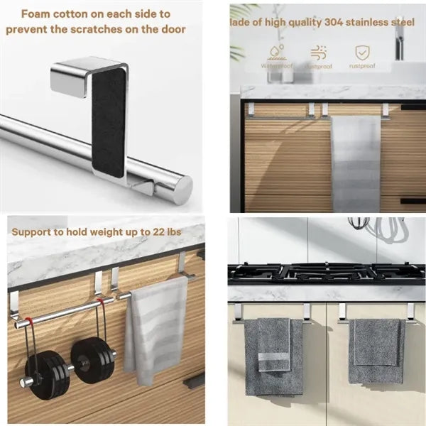 Stainless Steel Over Door Towel Rack Bar Holders