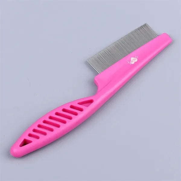 Stainless Steel Pet Comb With Plastic Handle