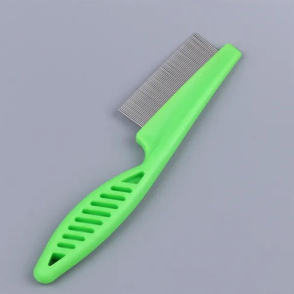 Stainless Steel Pet Comb With Plastic Handle