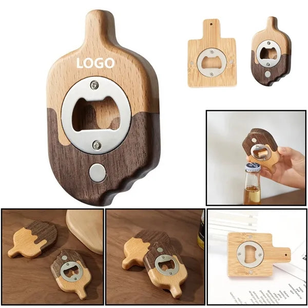 Fridge Magnet Bottle Opener Wooden