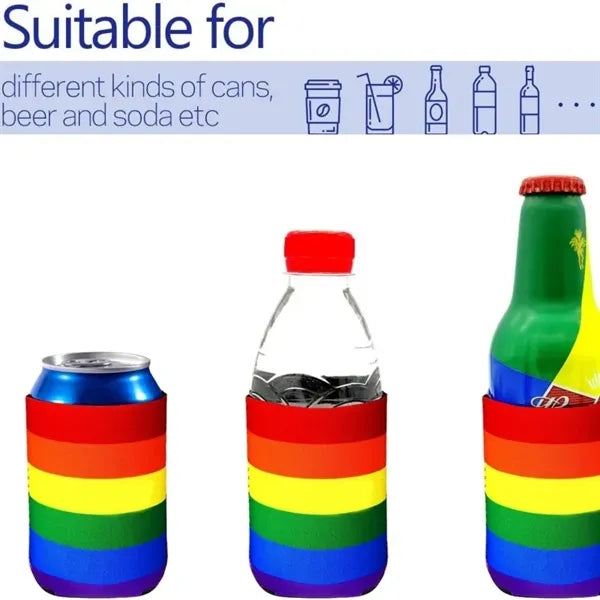 LGBT Pride Rainbow Collapsible Foam Can Cooler Sleeve