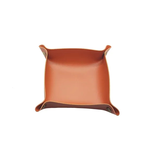 Foldable PU Leather Desk Sundries Storage Tray