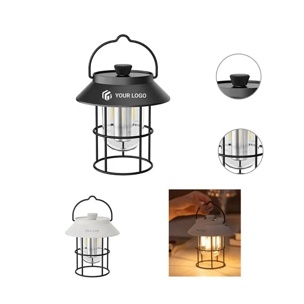 Three-color large capacity rechargeable camping lantern