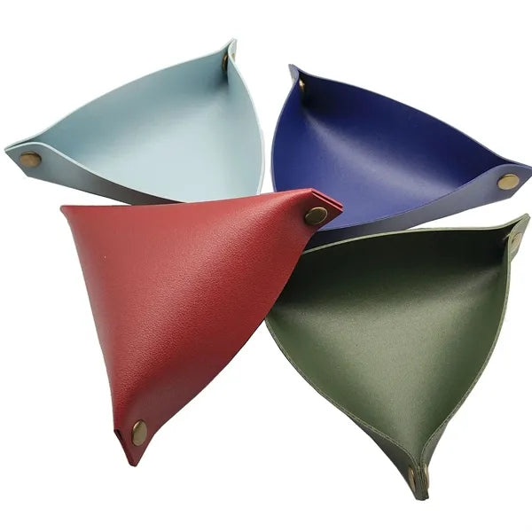 Foldable PU Leather Desk Sundries Storage Tray