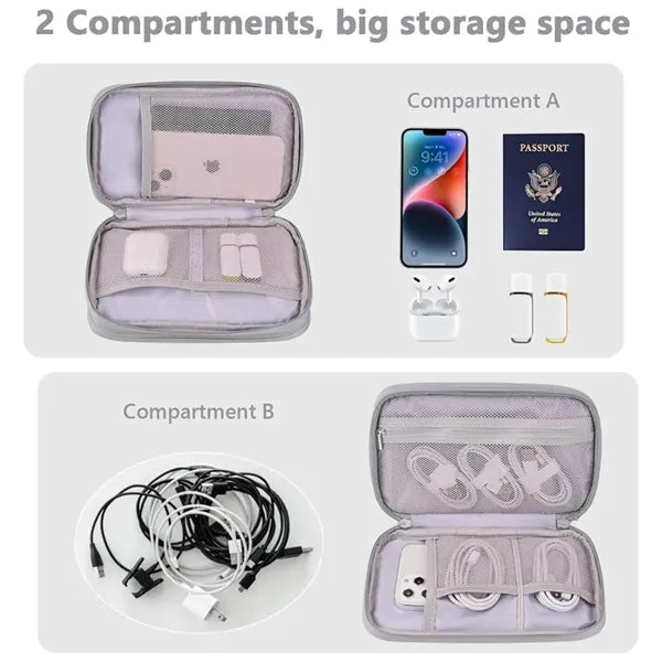 Double Layer Travel Cable Storage Bag Electronic Accessory