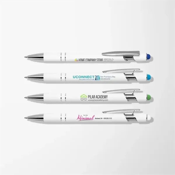 Full Color White Alpha Soft Touch Stylus Pen