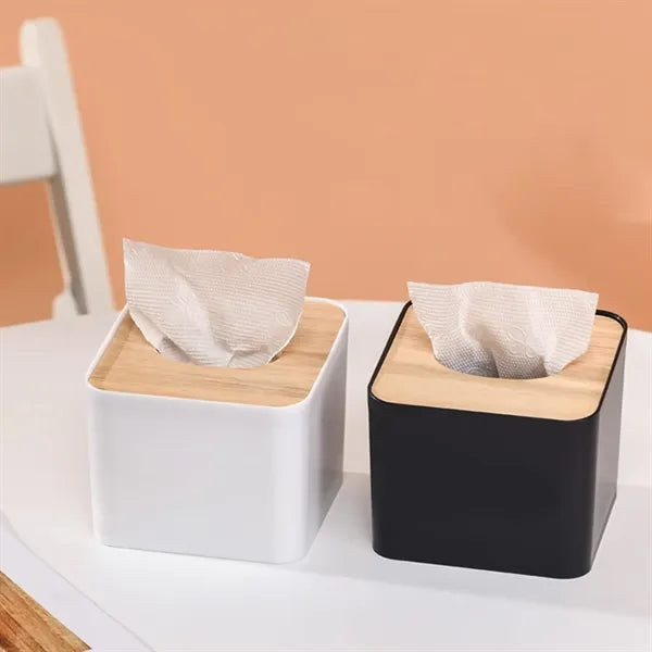 Solid Wood Lid Sanitary Tissue Box