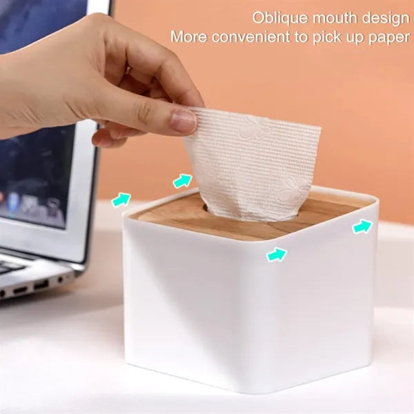 Solid Wood Lid Sanitary Tissue Box