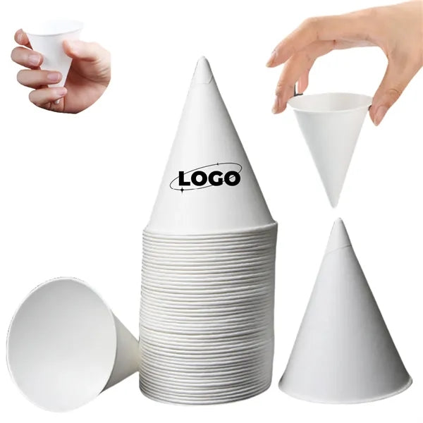 6oz Disposable White Paper Cone Cups