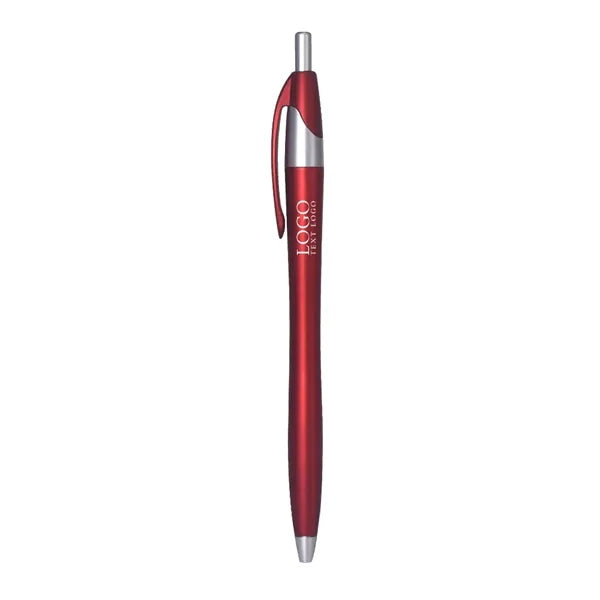 Plastic Ballpoint Click Pen with Metallic Accent