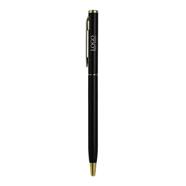 Plastic Ballpoint Click Pen with Metallic Accent