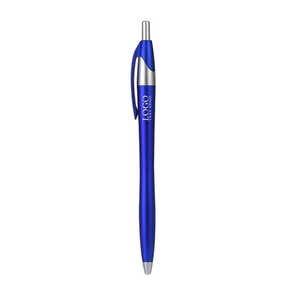 Plastic Ballpoint Click Pen with Metallic Accent