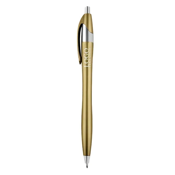 Plastic Ballpoint Click Pen with Metallic Accent
