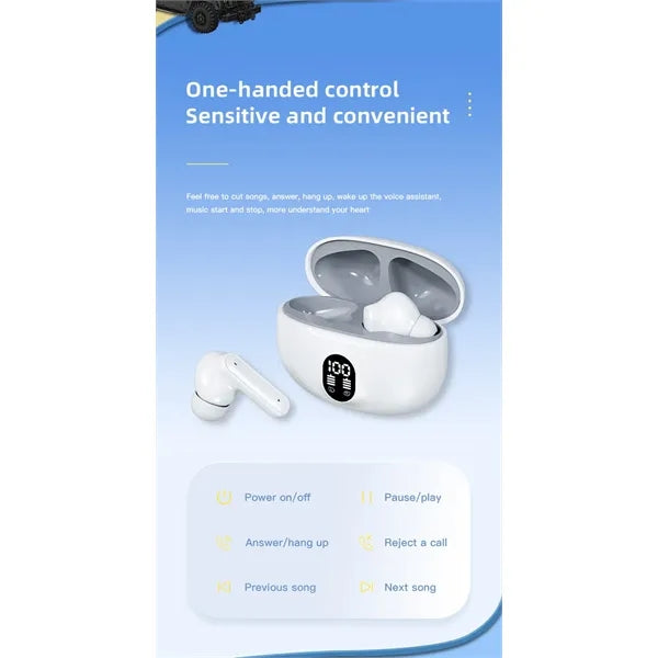 Touch Wireless Bluetooth Headphones with Digital Display