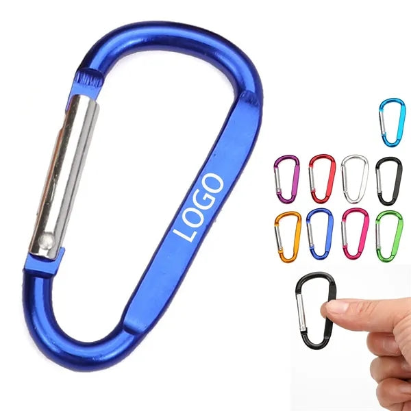3" Aluminum Flat Type Carabiner Keychain D Shape Buckle