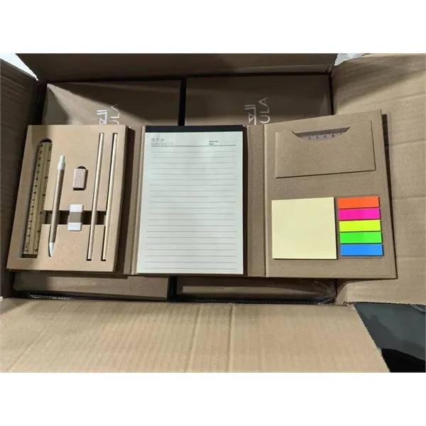 Tri-Fold Sticky Notes Business Notebook Stationery Gift Set