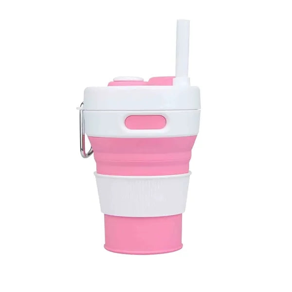 Collapsible Camping Cup with Straw