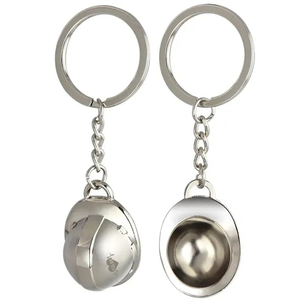 Mini Simulation Metal 3D Helmet Keychain