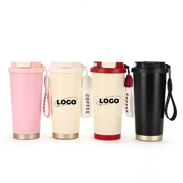 18oz Coffee Travel Mug with Straw & Flip Lid