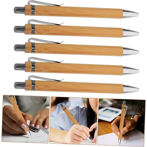 Bamboo Retractable Ball Pens