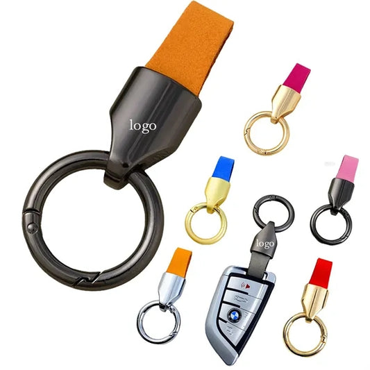 PU Leather Strap Metal Key Tag