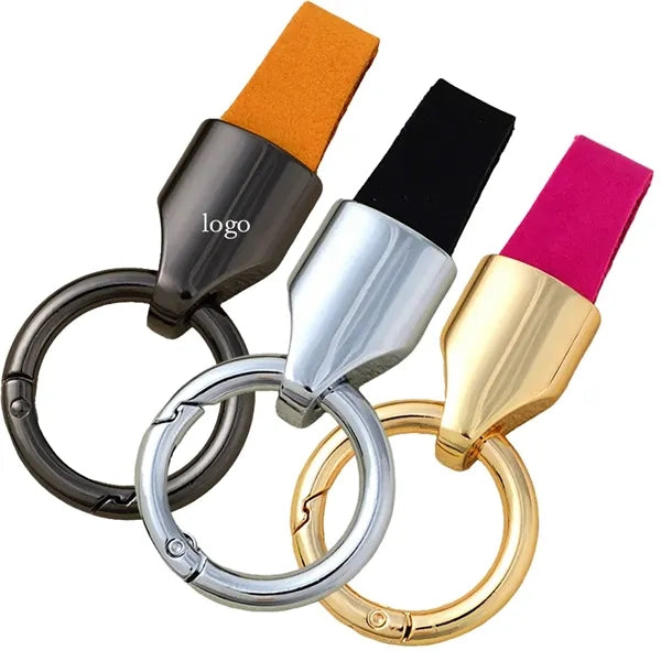 PU Leather Strap Metal Key Tag