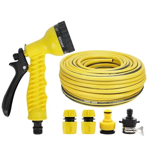 Water Spray Gun With Hose Pipe And Fittings Set
