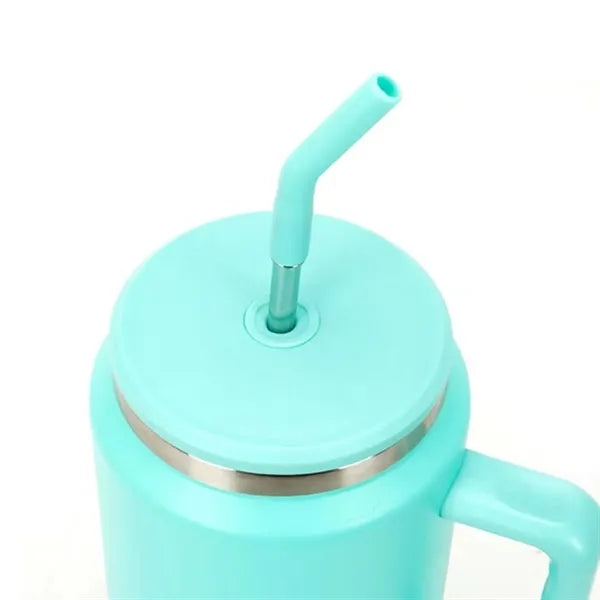 50oz Insulated Stainless Steel Tumbler with Handle and Straw